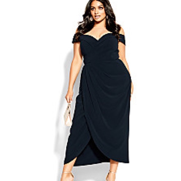 Dresses & Skirts - City Chic NWT Dress Ripple Love Navy Gown XL / 22